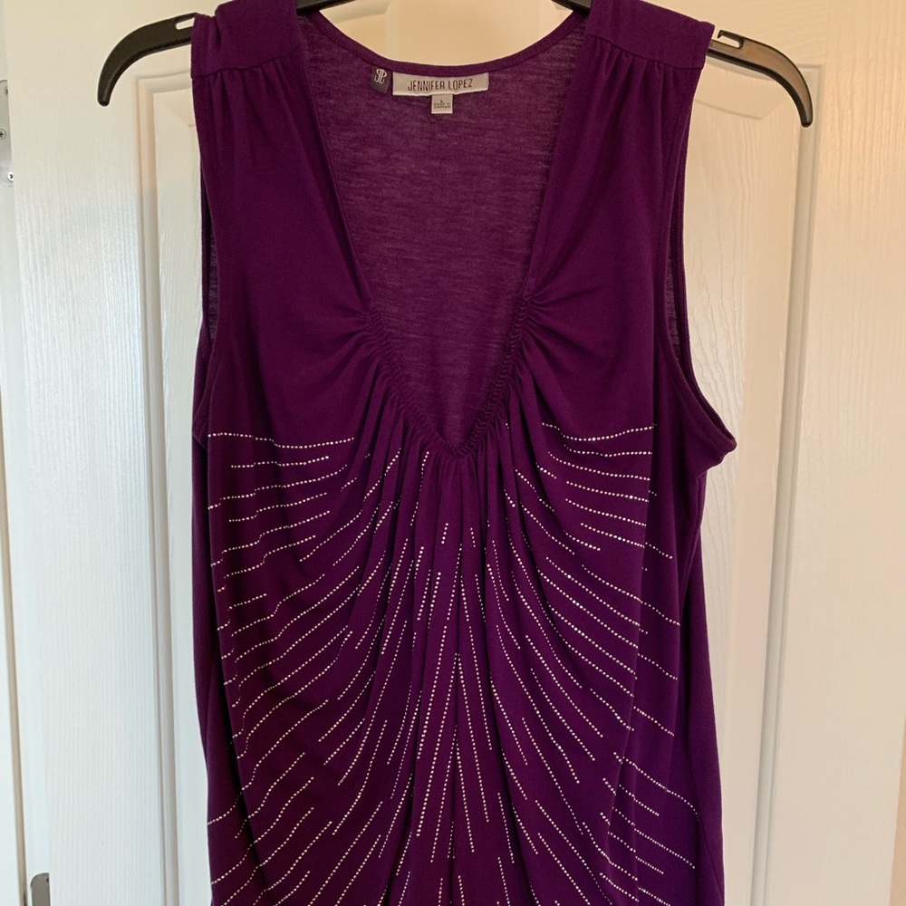 Jennifer Lopez Purple Sleeveless Tank, Size L